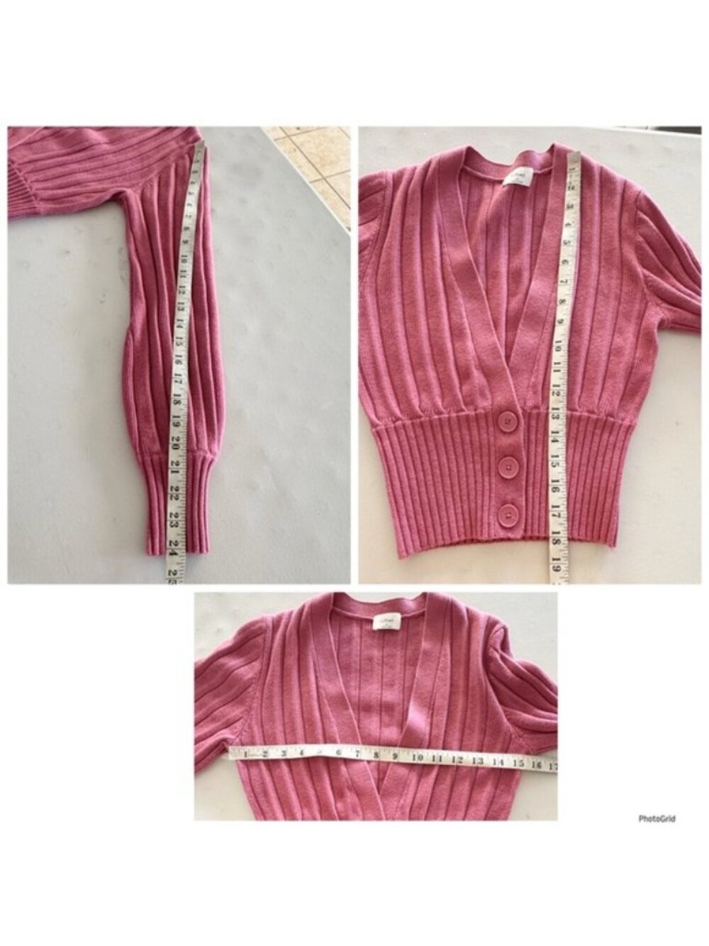 Aritzia Wilfred Plunge Front Cardigan Merino Wool Blend Long Sleeve Chic XS - Picture 7 of 10